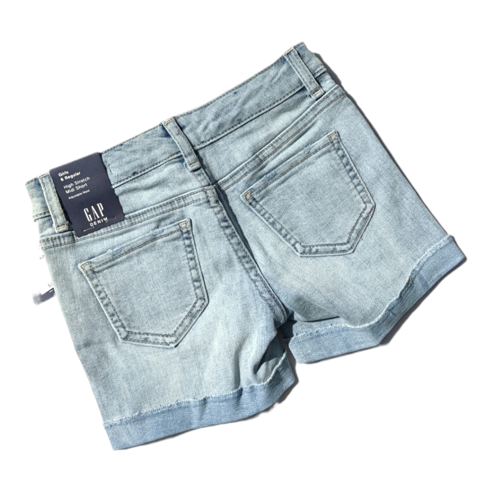 Gap Girls Size 6 Cuffed "Butterfly" Blue Jeans - Picture 3 of 7
